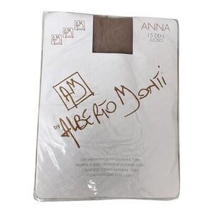 Vintage Tan Satin Sheer Italian Pantyhose 15 den NEW VTG Alberto Monti